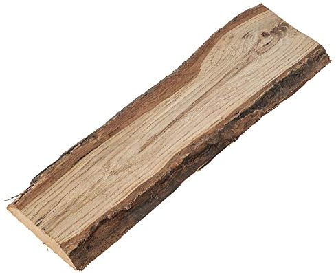 Eichenholz Schwartenbrett aus hochwertigem Echtholz Dekobrett - Naturprodukt für vielseitige DIY Projekte und rustikale Dekorationen - 1 Stk Holzbrett 35x11x2 cm