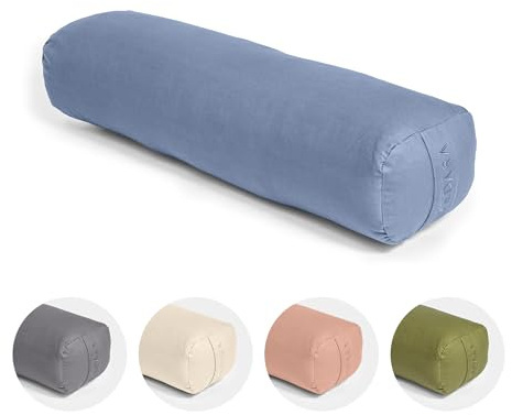 Vedara® Yoga Bolster AKAMA – Yogakissen mit Kapokfüllung für Yin Yoga – Rechteckig – Waschbarer Bezug aus 100% robuster Baumwolle – Großes Yogakissen für Restorative Yoga