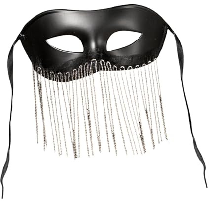 rockible Halbgesichtsmaske, Augenmaske für Damen Und Herren, Nachtclub, Kostüm, Bühnenauftritt, Schwarz