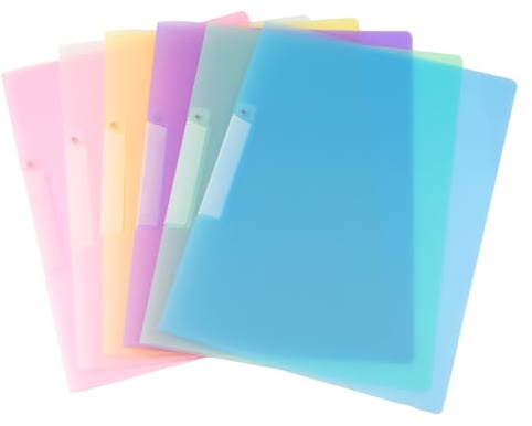 6 carpetas rápidas A4, 31 x 23 cm, portadocumentos A4, carpeta rápida DIN A4, carpeta rápida de plástico resistente, polipropileno translúcido, tiras para cuadernos, para organizador de papel, oficina