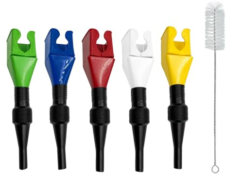 Funnel for Car, 6-Piece Flexible Draining Tool Snap Funnel Set, Spill-Free Solution for Refueling and Liquid Transfer, Includes Multiple Colors for Easy Identification