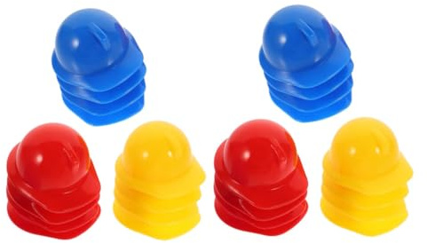CIMAXIC 30 Stück Miniatur-bauhüte Kunststoff Puppen-schutzhelme Mini-helme Für Anziehpuppen