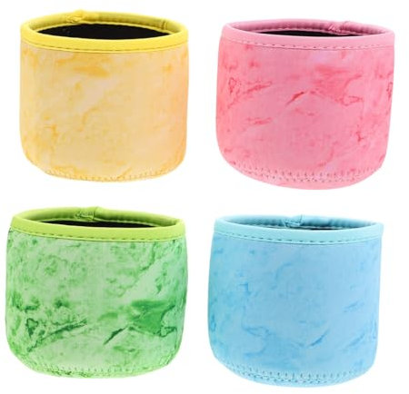 TOYANDONA 4stücke Teiliges Set Neopren Becherhüllen Für Kaffeetassen Wiederverwendbare Isolierhüllen Gelb Grün Und Blau Für Heiße Und Getränke Für Partys Und Täglichen Gebrauch