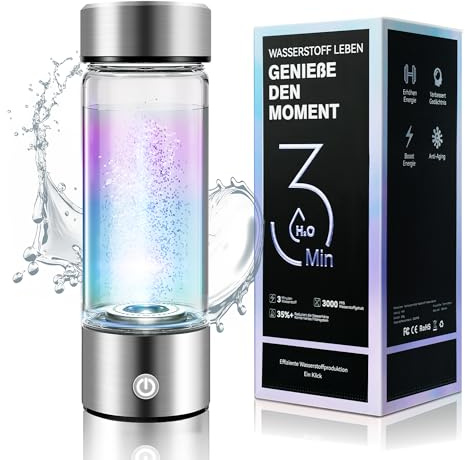 10.0 New Upgrade Hydrogen Water Bottle【NO.1 Certified Hydrogen Tech】【24-Hour Hydrogen Lock】Hydro Water Bottle 100% Leak ProofPEM/SPE Technology Produces Hydrogen Water