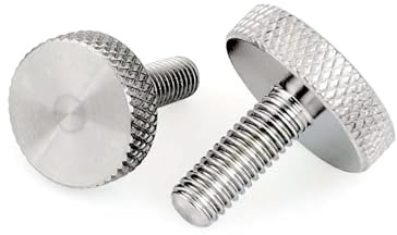 M3 4 5 6 8 10 GB835 304 Tornillo de mariposa de acero inoxidable moleteado de cabeza redonda plana for vidrio de muro cortina de apriete manual DIN653 1 pieza(M5x12mm)