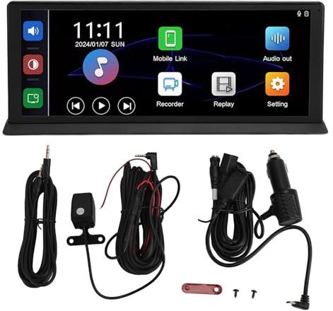 Estereo de automóvil Brilluxa, Receptor de Radio, Pantalla táctil, automóvil portátil estéreo 10.26 Pulgadas Bluetooth WiFi adas con cámara de Copia de Seguridad de 4k Dash 1080p