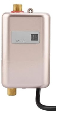 MEIVIYA Scaldabagno Elettrico 3800W Scaldabagno Istantaneo Senza Serbatoio for Uso Domestico for Doccia Interna Cucina Bagno Riscaldamento 'Acqua(Golden)