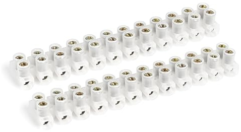 TAORANJU 2 Pcs 30A Electrical Connector Blocks, 12 Way Terminal Block Strip Electric Wire Cable Connectors, Chocolate Chock Blocks Connecting for Home Commercial Industrial Use