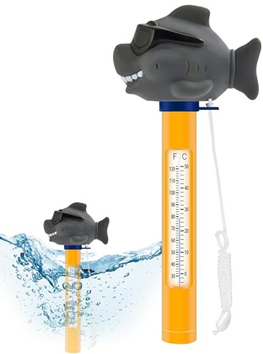 Poolthermometer Schwimmend, Wasserthermometer mit String,Leicht Ablesbar | Badthermometer Bruchfest, Floating Pool Thermometer für Whirlpools im Innen und Außen, Aquarien, Pools, Fischteiche