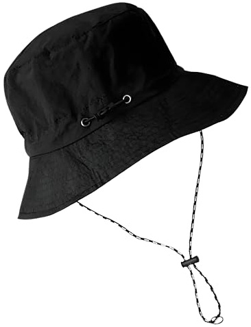 QhgPnt 1 Pcs Rain Hat, Hiking Hat, Summer with Chin Strap Packable Windproof for Golf Camping Walking Fishing Sports Safari Travel Floppy Sun Hat Black