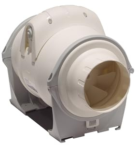 Cata Extractor Conducto Línea 100/270 Bridas Sujeción Motor/Hélice Inducción Asíncrona Caja de Bornes Exterior -20ºC-60ºC Potencia 40W 2300 r.p.m 24 dB Caudal 270 m3/h 2,1 kg Color Blanco Beige