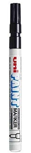 Uni Coloured Fine (0.8-1.2mm) PX-21 Black Oil Paint Marker Pen Metal Glass Wood Plastic Stone Outdoor Bullet Nib Tip (Pack Of 1)