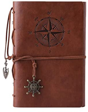 Generic Notizbuch A6 Reise Tagebuch für Erwachsene Travelers Notebook Tagebuch Leder Leeres Buch Zum Selbstgestalten Nachfüllbares Tagebuch, Geschenk für für Männer und Damen, Braun