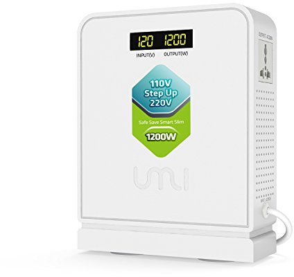 UMI Step UP 110 to 220 Voltage Converter 1200W for Euro and China Appliance Used in US with toroidal Transformer Inside, Safety