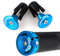 LYCAON Bike Handlebar Grips, Non-Slip Rubber Bicycle Handle Grip with Aluminum Lock, Bike Hand Grip for Scooter Cruiser Urban Bikes Tricycle MTB BMX Foldable Bicycle (Blue - Expandable End Caps)