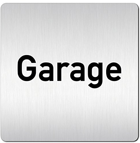 Türschilder24 XXL Schild - Türschild (B) • 125 x 125 mm • Garage • 1,5 mm Aluminium Vollmaterial • 100% Made in Germany
