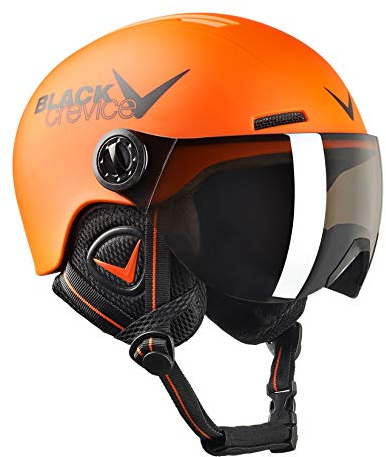 Black Crevice Kinder Visierhelm Leogang, orange matt/schwarz, 52-54 cm…