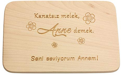 Spruchreif Frühstücksbrettchen Türkischer Spruch „Kanatsız melek“ – Geschenk für Mama zum Muttertag