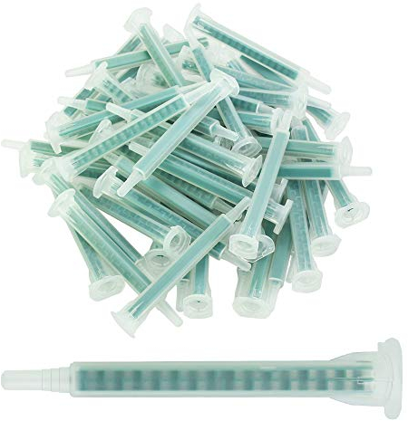 50 Pezzi Tubo Di Miscelazione Statico Verde Tubo di miscelazione AB Ugelli Miscelatori per Colla Bicomponente Ugello Di Miscelazione Siringa da 83MM per Plastica e Resina