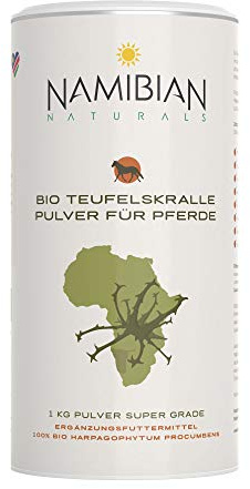 Namibian Naturals Bio Teufelskralle Pulver für Pferde - Bio & Fair Trade Zertifiziert - 1 kg Super Grade - Harpagophytum procumbens
