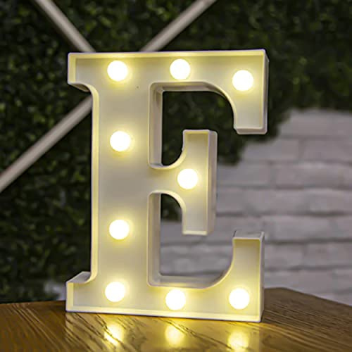 BESCH Letra Luminosas mayúscula Decorativas de Plástico 22cm (E) para decoración del hogar con Luces LED de color Blanco