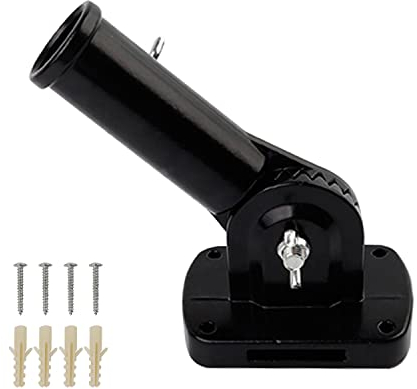 MYLERCT Flag Pole Holder Adjustable, Black Multi-Position Flag Pole Mounting Bracket, with Expansion Tube, Screw, Adjustable 180 Degree Aluminum Alloy Flagpole Mount, Suitable for Flag Installation