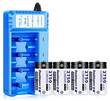 TIST Chargeur de kit de Batterie Rechargeable Smart 2 avec 4 Piles Rechargeables de Taille C LR141.2V