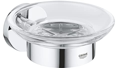 GROHE Start - Seifenschale mit Halter (Material: Glas/Metall, verdeckte Befestigung), chrom, 41193000