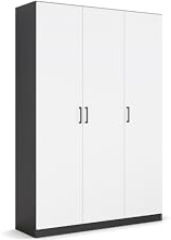 Rauch Möbel Allrounder, Kleiderschrank, Weiß/Grau metallic, Breite 136 cm | Schrank, Mehrzweckschrank, 3-türig, für Schlafzimmer, Kinderzimmer, Hauswirtschaftsraum, Putzschrank, Garderobe, Flur