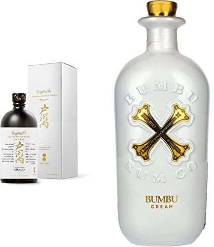 Whisky Togouchi Blended Whisky Premium sous étui 40° 70CL & Bumbu Rhum Cream 15% 700 ml