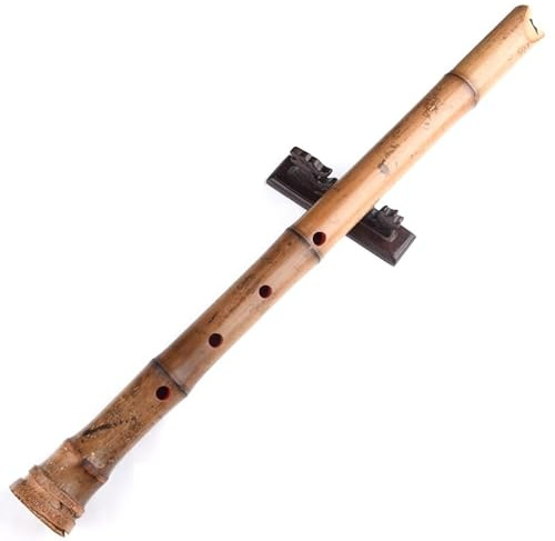 Shakuhachi - Flauta de bambú Shakuhachi estándar de 1,8 pentatónica D/F/G/A/C (D/F) Extremo de raíz y corte de borde natural Shakuhachi Boquilla Instrumento Zen. (Color : Beige_D tube in G)