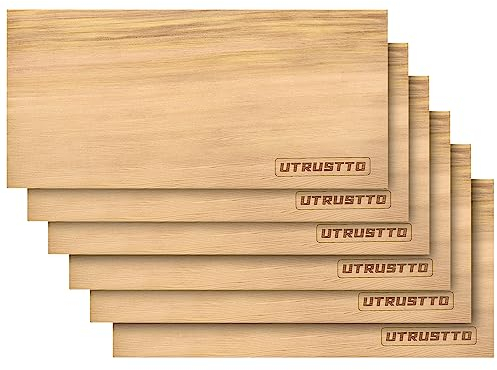 Lot de 6 planches en bois de cèdre pour grillades – Planches UTRUSTTO en bois de cèdre fabriquées en 100 % naturel, pour un goût de barbecue particulier