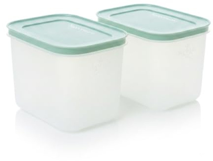 Tupperware Gefrier-Behälter 1,1 L weiß-rauchblau hoch (2) Eis-Kristall Eiskristall (inkl. Trichter)