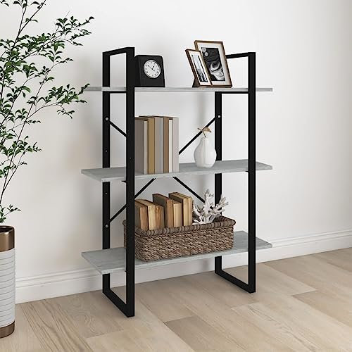 AJSEOYBS eckregal stehend,küchenregal schmalBücherregal Grau Sonoma 100x30x105 cm HolzwerkstoffGeeignet für Schlafzimmer, Arbeitszimmer, Wohnzimmer, Büro, Empfangsraum