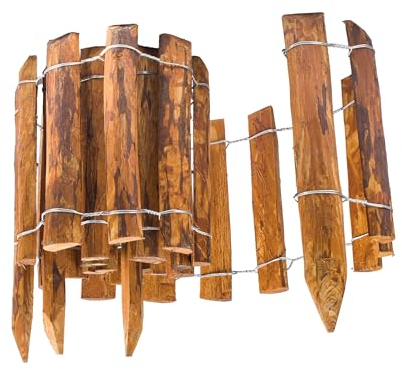 BOGATECO Bobina naturale di nocciola – Mezza palizzata da giardino | Impregnato | Montaggio facile | Protezione duratura | 35 cm x 300 cm | Protezione per aiuole | Nero