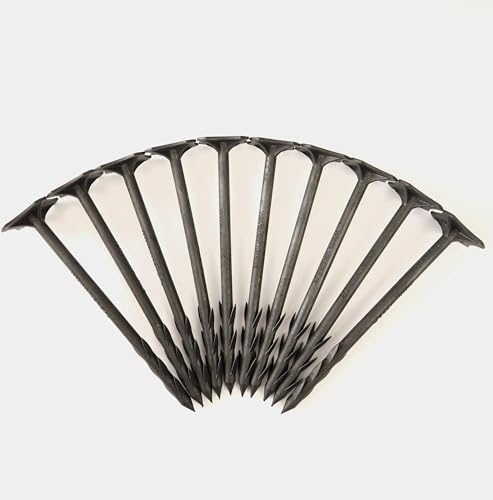 EraGreen Lot de 100 clous en polypropylène de 20 cm avec crochet – Ancrage au sol – Ancrage de fixation pour non-tissé anti-mauvaises herbes, tissu de sol, non-tissé d'hiver