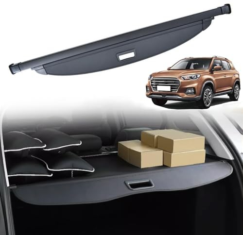 Auto Einziehbarer Laderaumabdeckung Kofferraum für H.y.u.n.d.a.i IX35 2018-2021, Schwarz Schutz Der Privatsphäre Abdeckung Hutablage Cargo Cover, Ausziehbar Kofferraumabdeckung Rollo