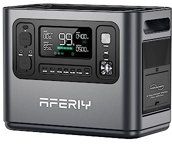 AFERIY Portable Power Station 1200W 960Wh, Solar Portable Power Station, 2x AC 220-240V Outlets, UK Plug, 4 Input Ways, 12 Outputs, LFP Battery, Solar Generator for Camping, Home Backup, Off-Grid