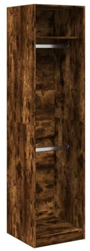 vidaXL Garderob rökfärgad ek 50x50x200 cm konstruerat trä, hatthyllor, klädstång, klädförvaring, klädskåp, klädstänger, jackhängare, garderob