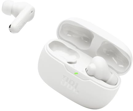 JBL Vibe Beam 2 - True Wireless Noise Cancelling Earbuds Pure Bass Sound & Smart Ambient Technology, 4mics for Crisp, Clear Calls, up to 40Hrs of Playback, IP54 Dust & Water Resistant (White)