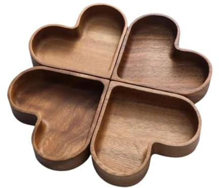 Sharplace 4Pcs Heart Shaped Serving Tray Fruit Snack Tray Pallet Multipurpose Desk Organizer Serving Bowl Dessert Platter for Household