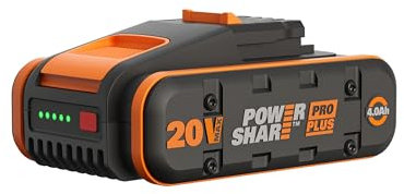 WORX WA3646 PowerShare Pro Plus Akku 20 V, 4 Ah, stärkere Leistung, mehr Laufzeit & 2x längere Lebensdauer, 360° Zellenschutz, leicht & kompakt, kompatibel mit allen WORX PowerShare Werkzeugen
