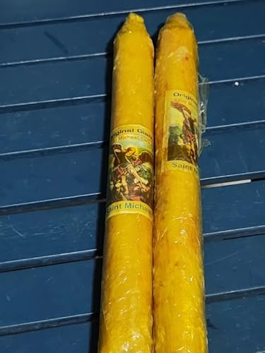 Candela spirituale gialla gigante di San Michele, confezione da 2