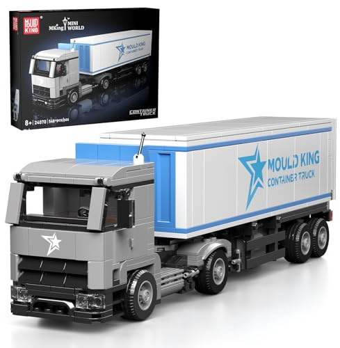 Mould King 24070 Bausteine Container LKW Spielzeug Klemmbausteine LKW Modellbausatz Truck Klemmbausteine Modellbaustaz Geschenke für Jugendliche und Erwachsene (548 Teile)