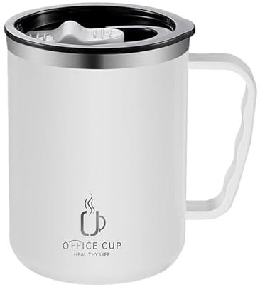 Mug Isotherme avec Couvercle - 500 ml Café avec Poignée, Tasse Isotherme en Acier Inoxydable, Travel Mug Tumbler Gobelet Isotherme Termos