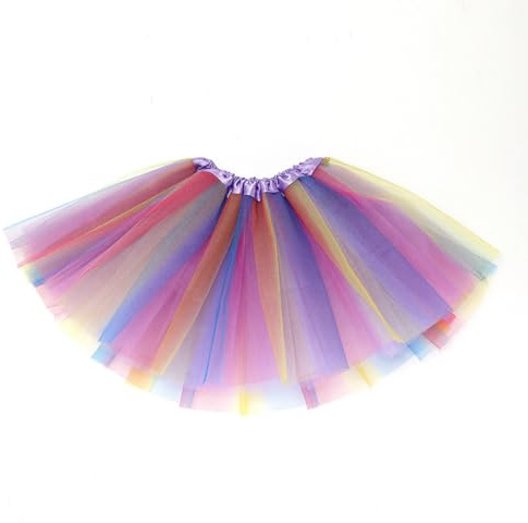 BCHKO 1 Stück Tüllrock Mädchen, Regenbogen Tütü Kinder, Lagen Tüll Ballettrock, Prinzessin Tanzkleid, für Geburtstagsfeier Tanz Feier Festival, Tütü Damen (für 3-8 Jahre) (Bunt)