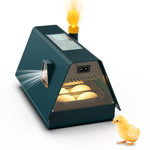 Brutautomat Inkubator 10 Eier Digital Vollautomatisch Eierbrüter Set | LED-Beleuchtung,29,7x17,6x17 cm,Kunststoff,Automatische Regelung,für Hühner,Wachteln,Kompakt,Hobbyzüchter