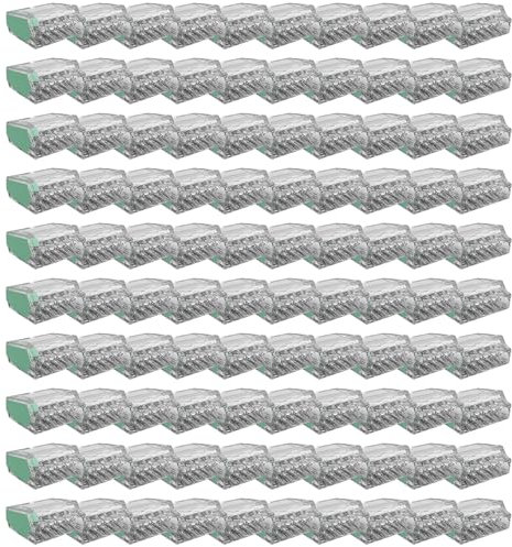 EDO Conectores Eléctricos Push-in 5 Polos 100 Piezas Verde - Bornes de Conexión Rápida para Cables Rígidos 0,5-2,5 mm² - 24A 450V - Conectores Compactos para Instalaciones Eléctricas Interiores