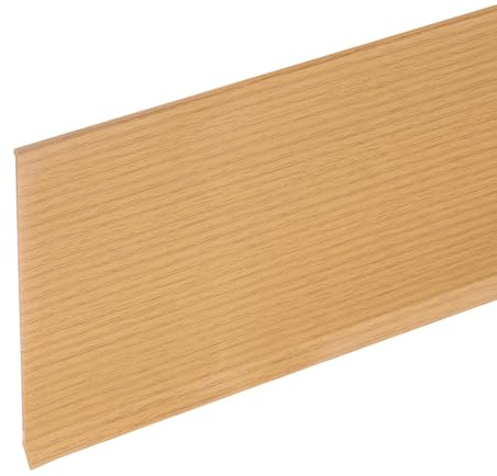 sourcing map 10ft x 6 Baseboard Trim Peel and Stick Flexible Molding Trims, Self Adhesive PVC Wall Base Cove Base Baseboards for Walls Corner, Yellow Wood Grain