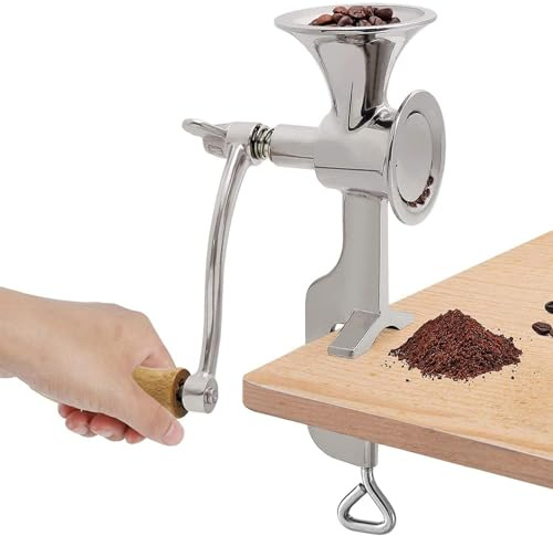 AWAOVV Edelstahl Handbetriebene Kaffeemühle Manuelle Getreidemühle, Manual Grain Grinder Kornquetsche, Haferflocken Quetsche Manuell Getreidequetsche für Kaffee, grain, Hafer, 24x7.4 CM